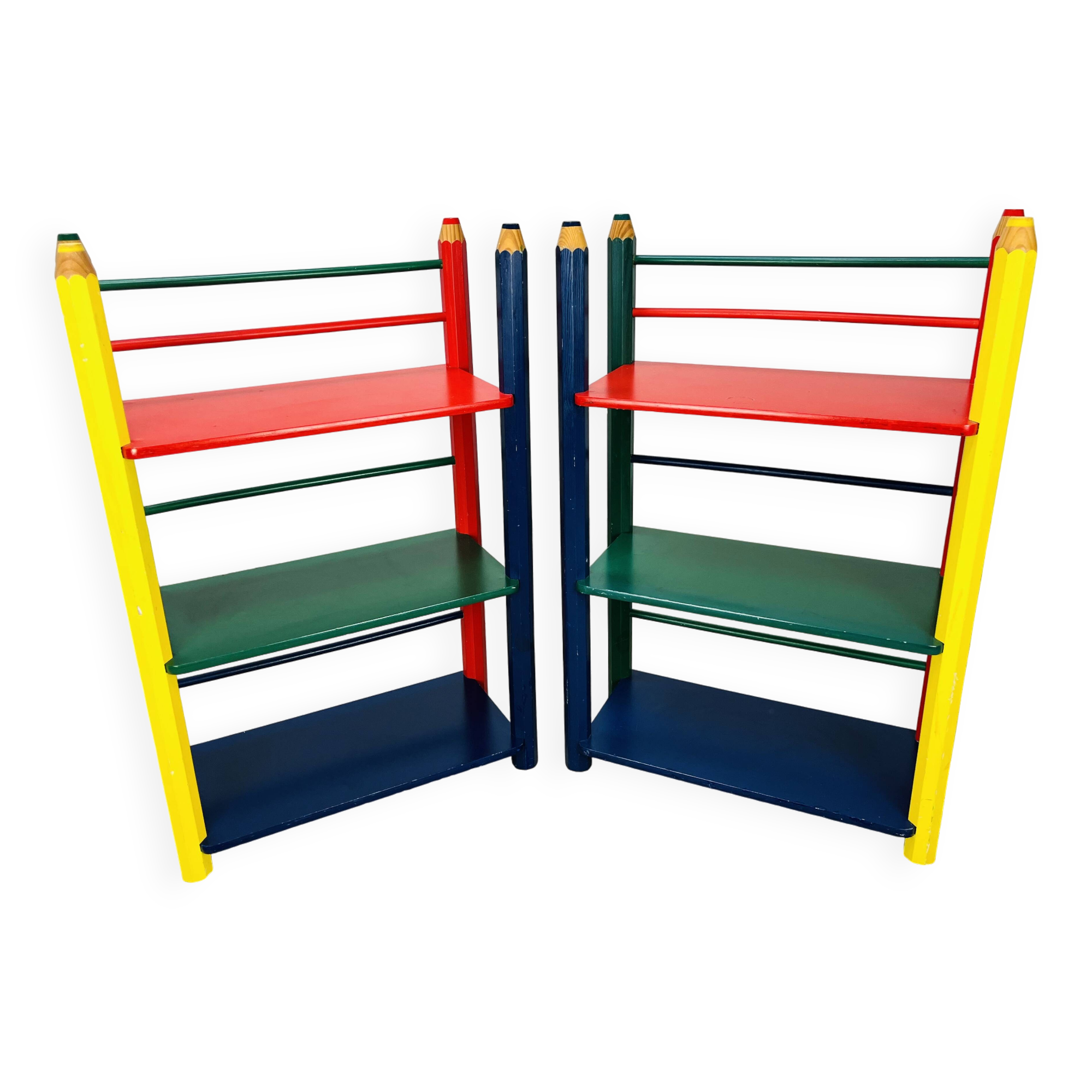 Pair of Pierre Sala pencil shelves for children