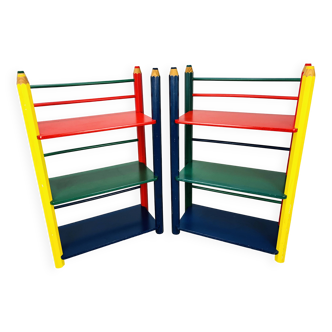 Pair of Pierre Sala pencil shelves for children