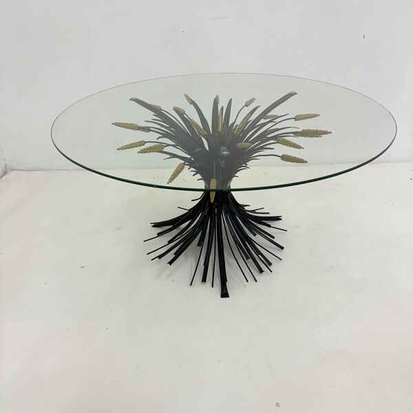 Table basse en gerbe de blé, années 1970