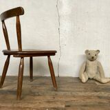 Brutalist primitive style wooden chair