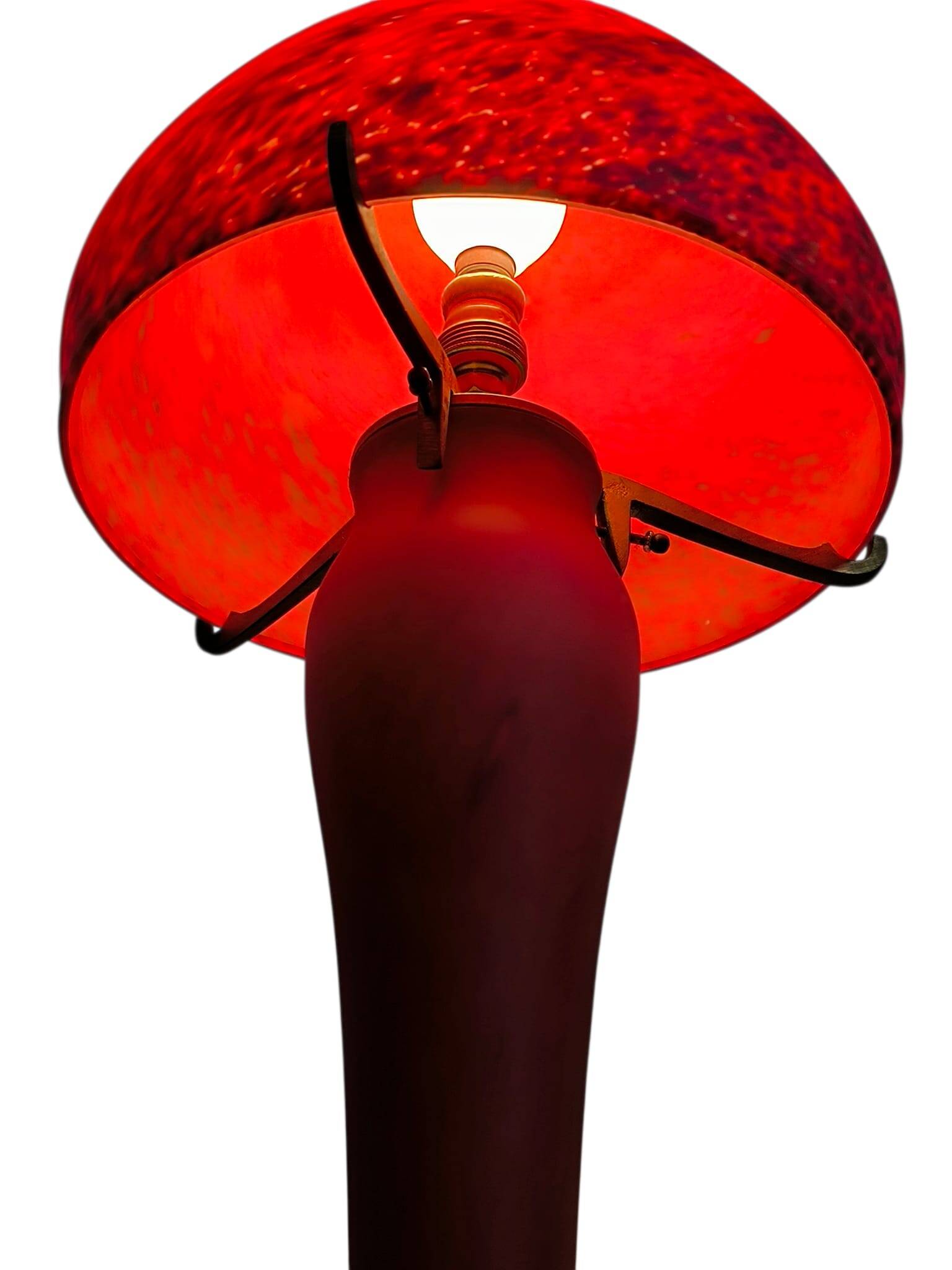 Art Nouveau glass and brass lamp 1930