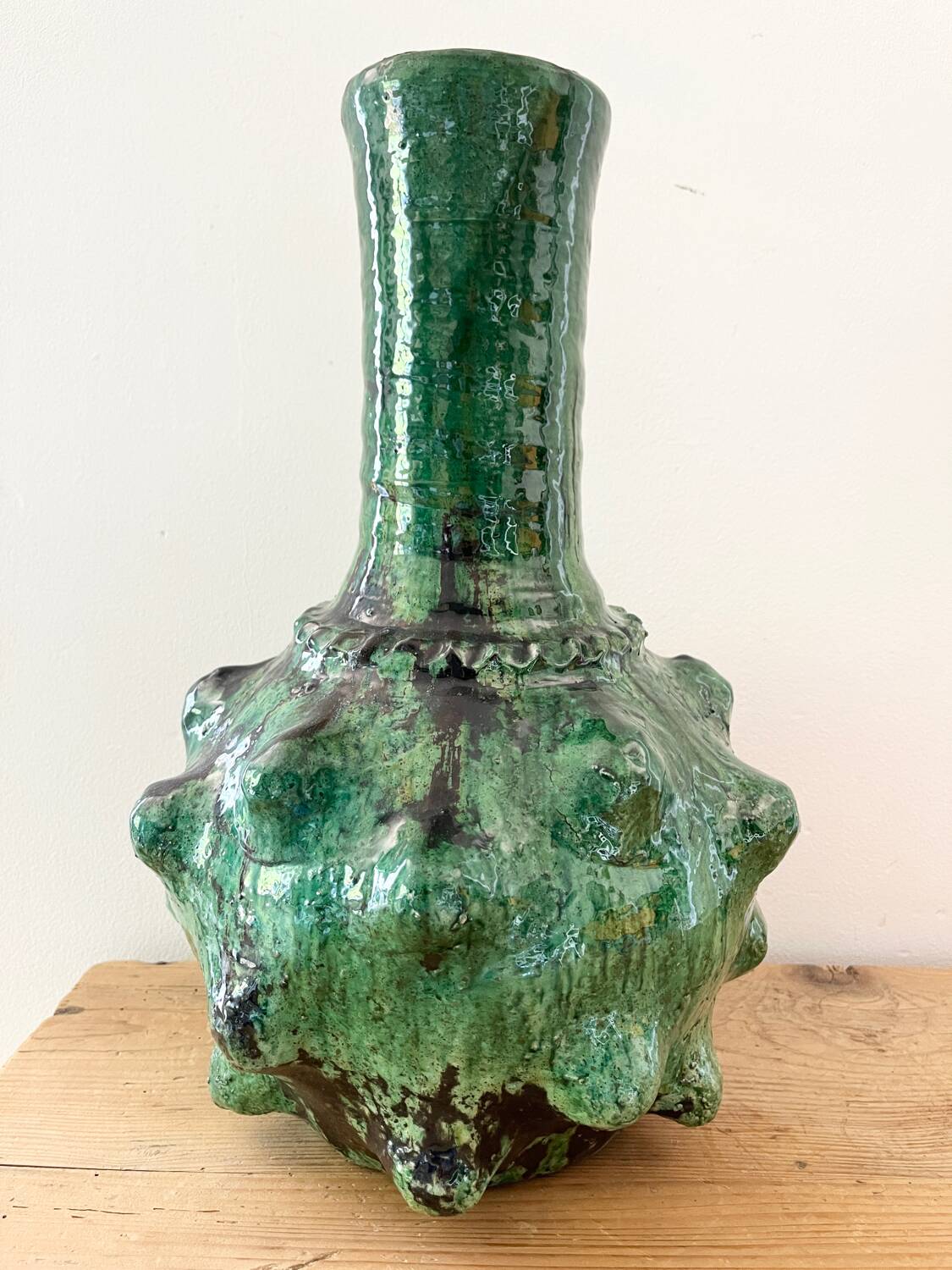 Green terracotta vase