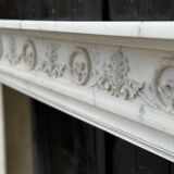 Louis XVI Style Fireplace In Carrara Marble Circa 1880