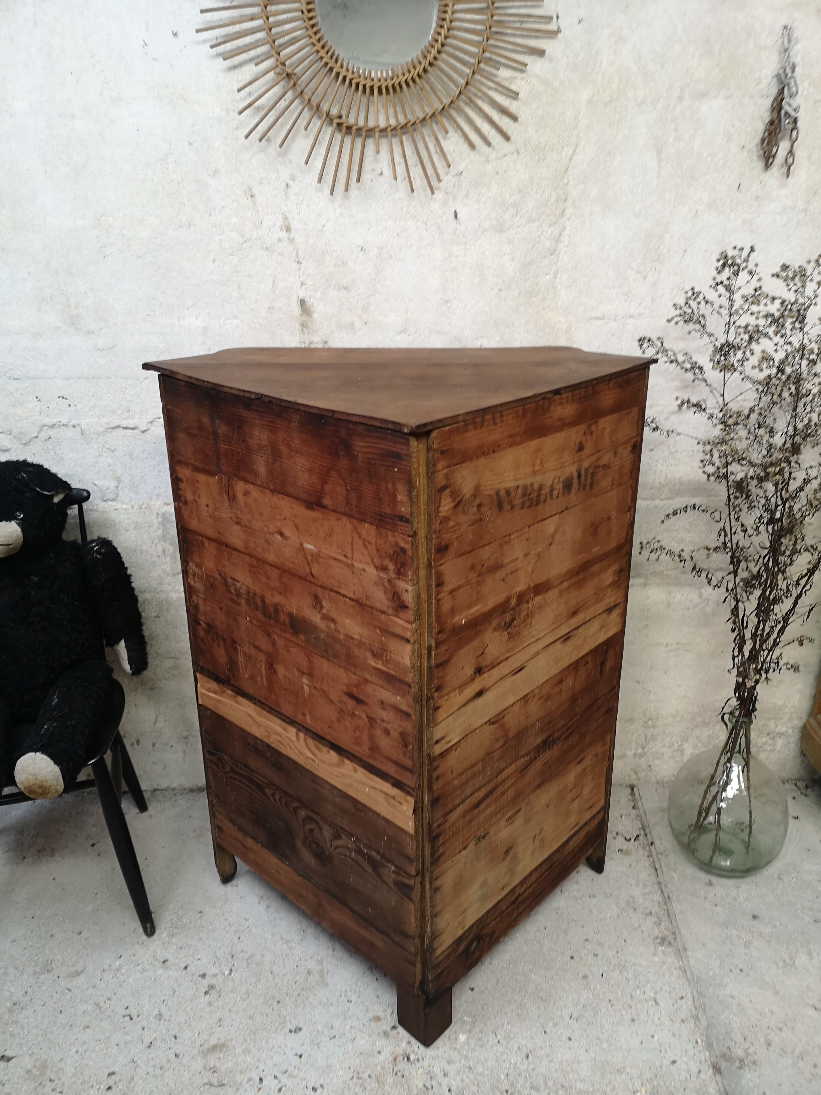 Encoignure buffet Parisian patina shabby ancient gustavien