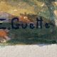 Watercolor painting "Lake and Mountain" signed E. Guette early 20th century