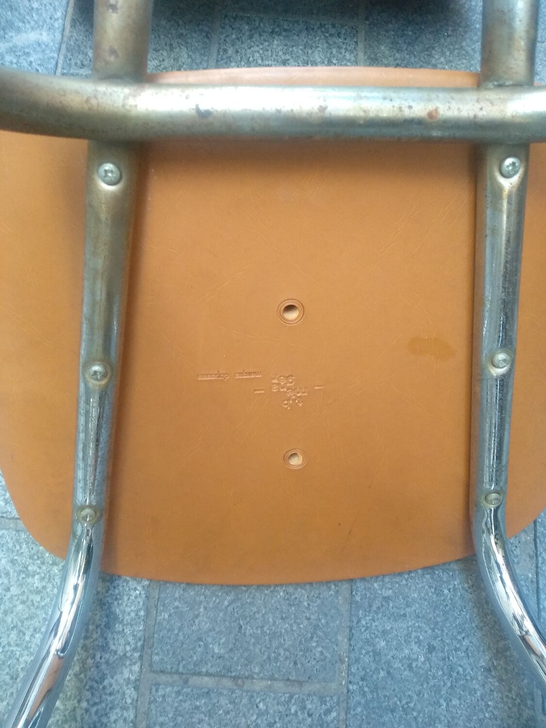 Set of 4 vintage chairs stainless steel feet 60s.