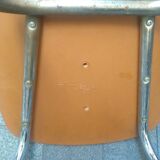 Set of 4 vintage chairs stainless steel feet 60s.