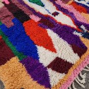 Grand tapis berbère marocain multicolore 350x200 cm – motifs géométriques