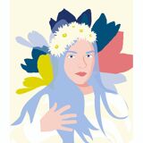 Blue girl - Illustration A3