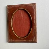 Cadre cuir ancien avec dorure dimensions du cadre 18 cm x 14 cm