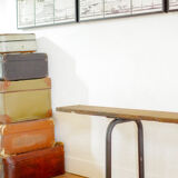 Old wooden and metal bench