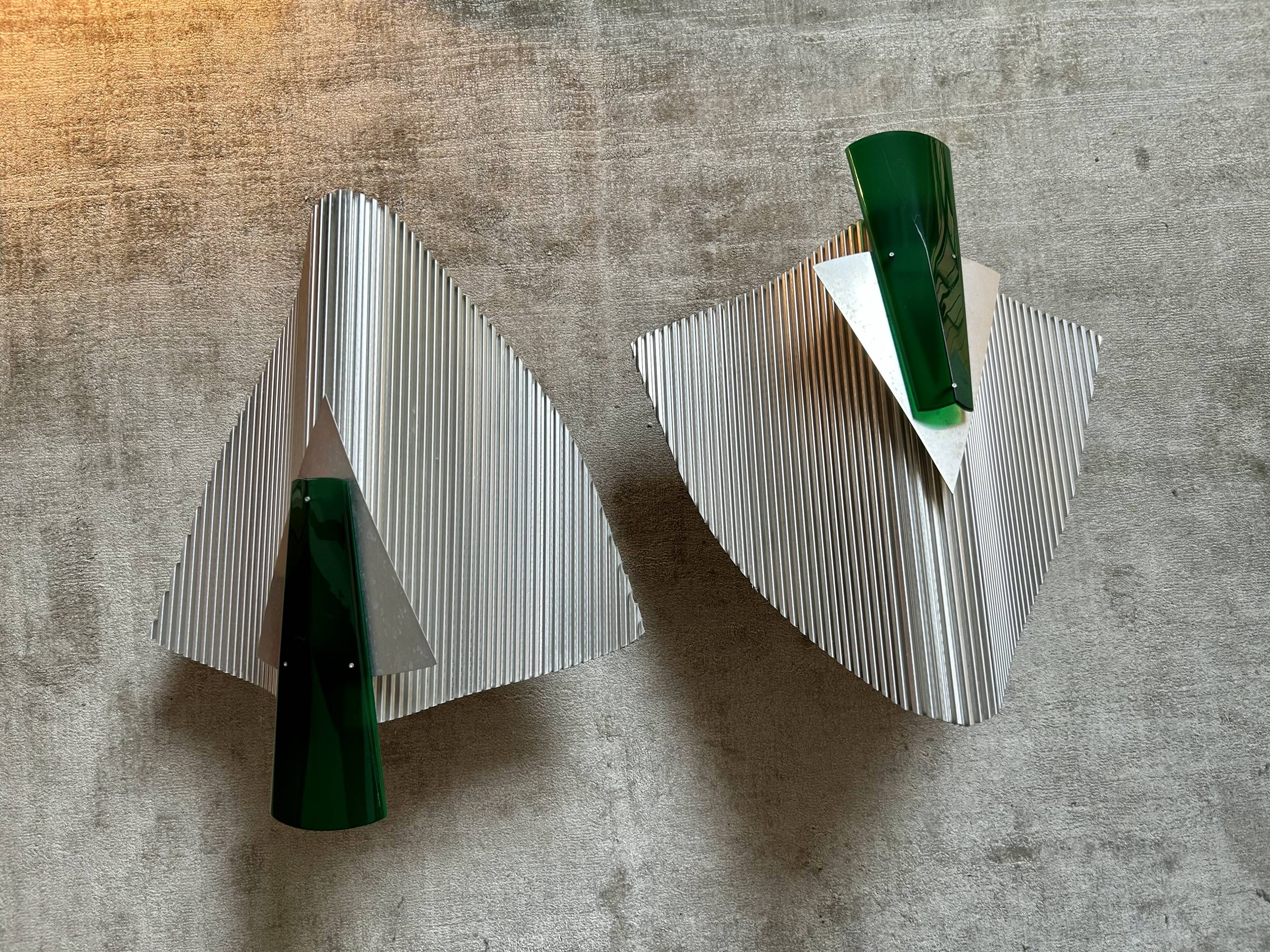 Pair of "trybeca" sconces by bernhard dessecker for ingo maurer, germany 19