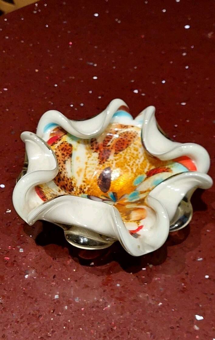 All Fruits glass bowl from Murano by Dino Martens with gold flecks 1960s