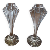 1 set of 2 crystal candle holders