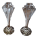 1 set of 2 crystal candle holders