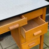 Vintage pinewood formica top desk
