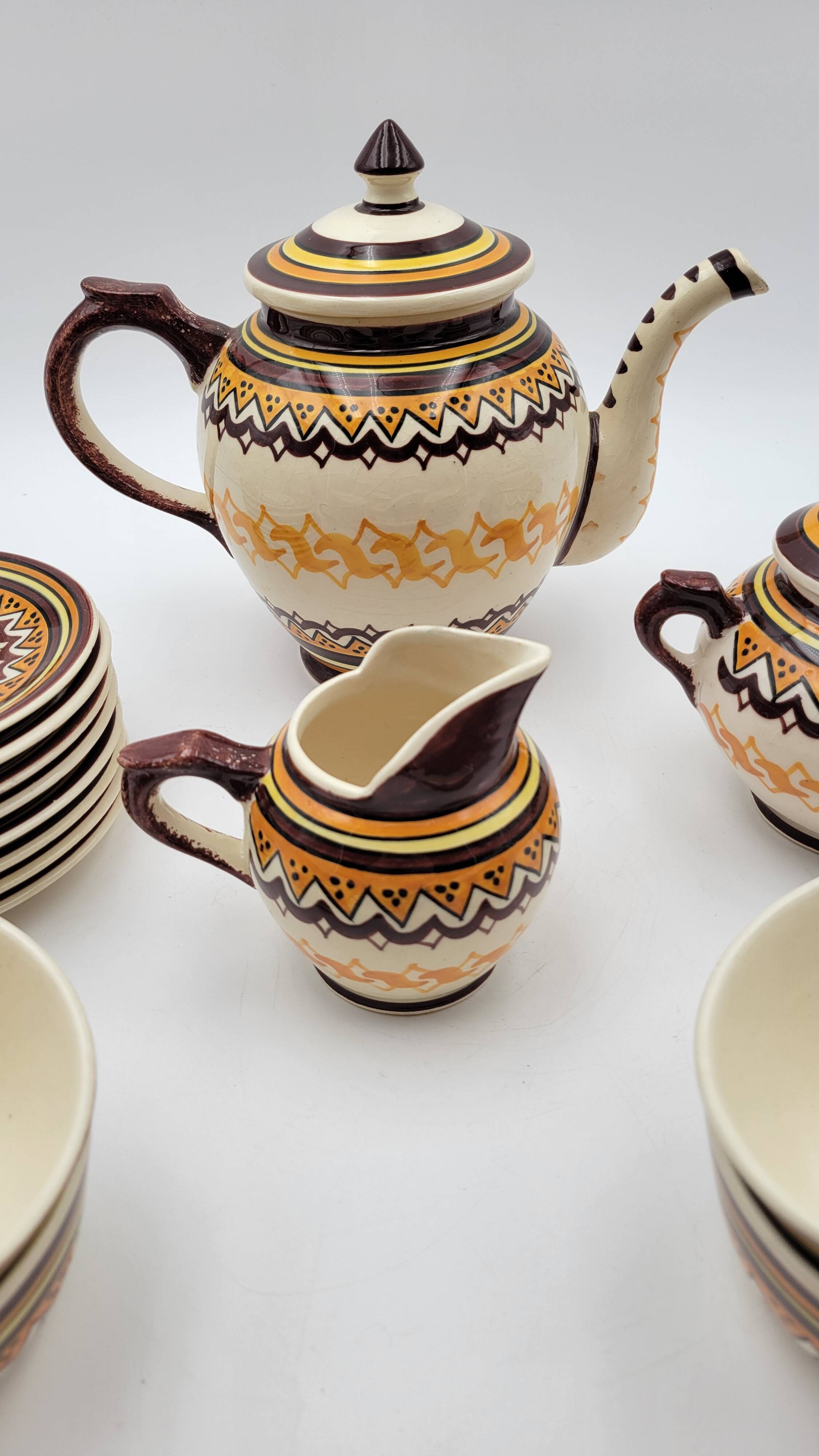 Henriot Quimper Breton coffee service