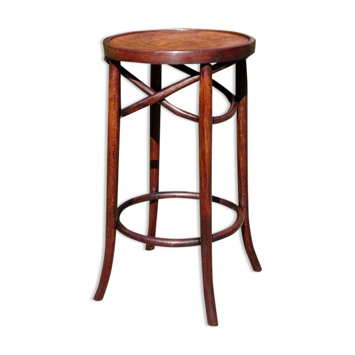 Stool bar bistro Cambier in curved wood