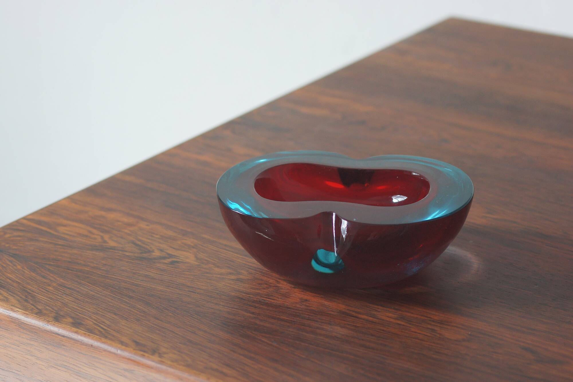 Vintage Italian Sommerso Murano Glass Ashtray, 1970s