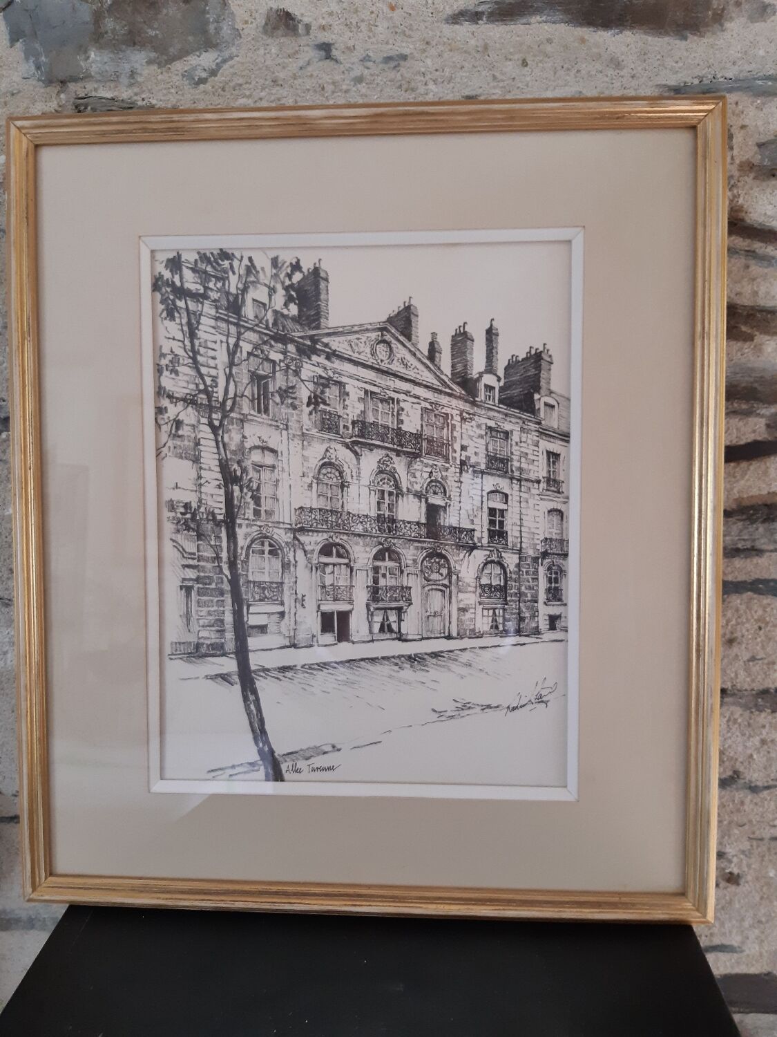 Nantes allee turenne - framed lithograph signed