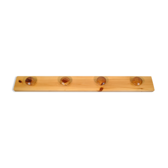 Wall coat rack in pine 1980
