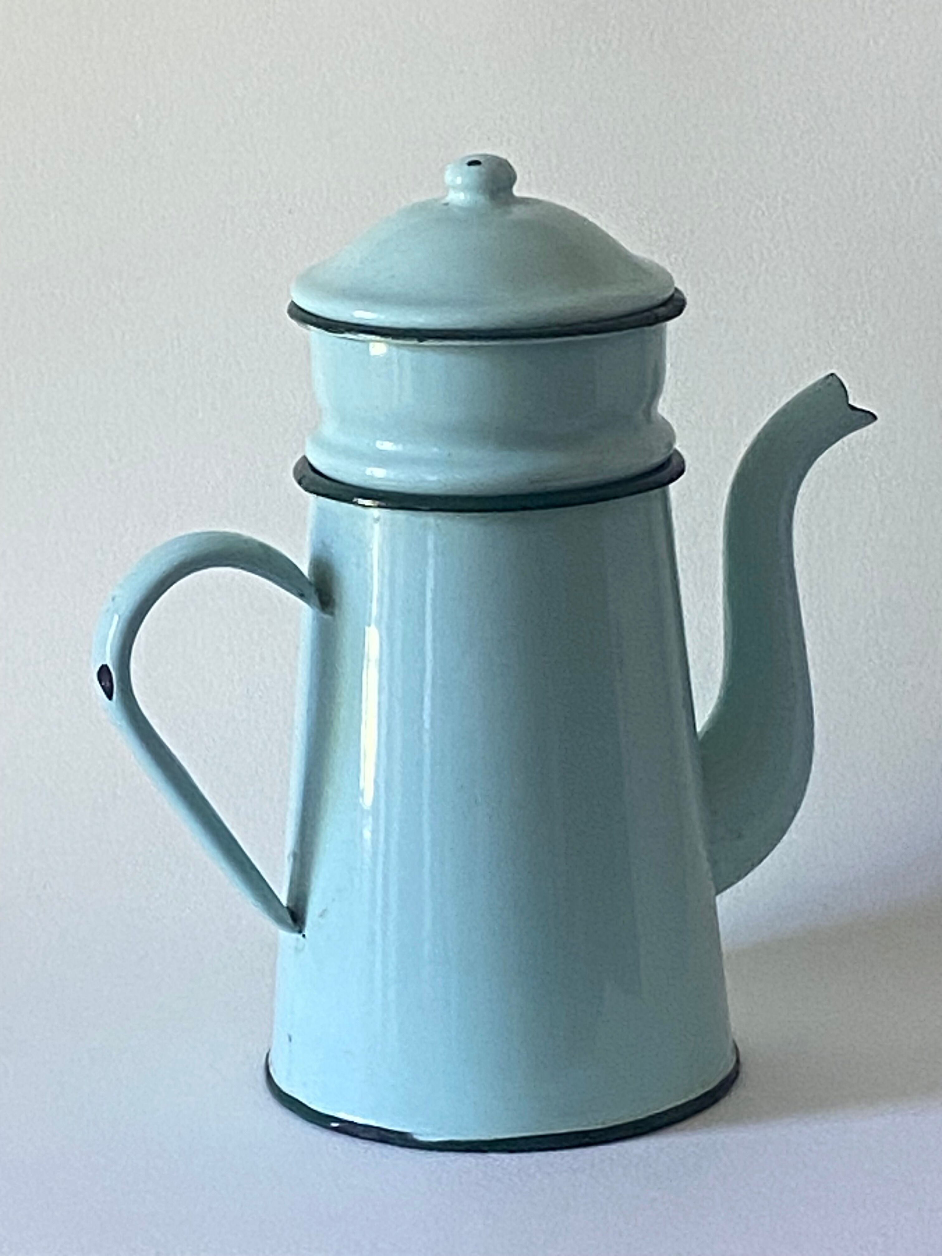 Mint enamelled sheet metal coffee maker