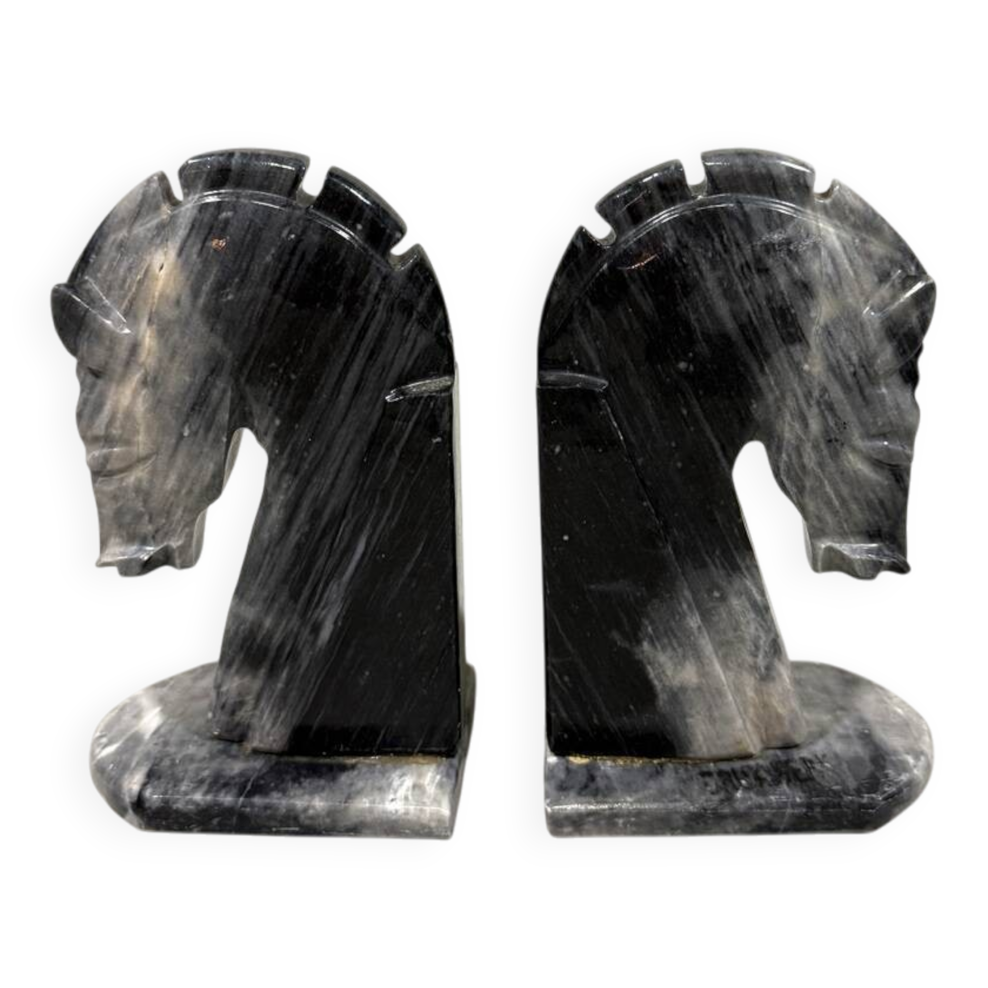 Marble bookends horse heads 1960’s