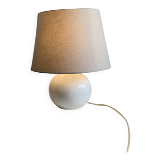 Vintage white earthenware ball lamp