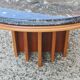 Table basse Mid Century Modern en cerisier avec dessus en granit, Danemark 1970