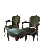 Louis XV armchairs and footstools