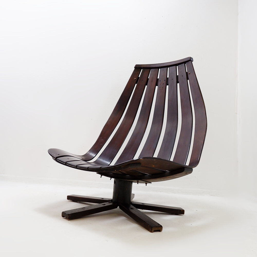 Vintage swivel armchair 1970 by Hans Brattrud for Hove Möbler