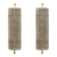Pair of Art Deco Style Smoked Murano Glass and Brass Sconces