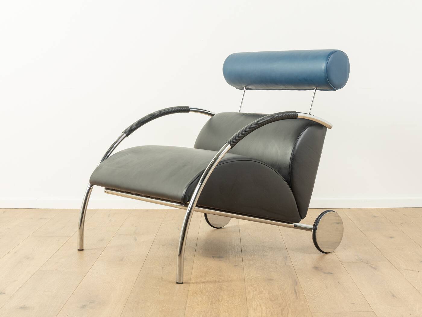 Fauteuil en chrome et cuir Zyklus par Peter Maly pour COR, 1984