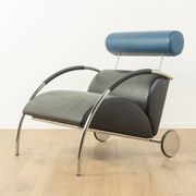 Fauteuil en chrome et cuir Zyklus par Peter Maly pour COR, 1984