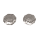Pair of geometrizing shaped saltrons in cut glass