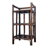 Small antique library in varnished dark oak rattan.