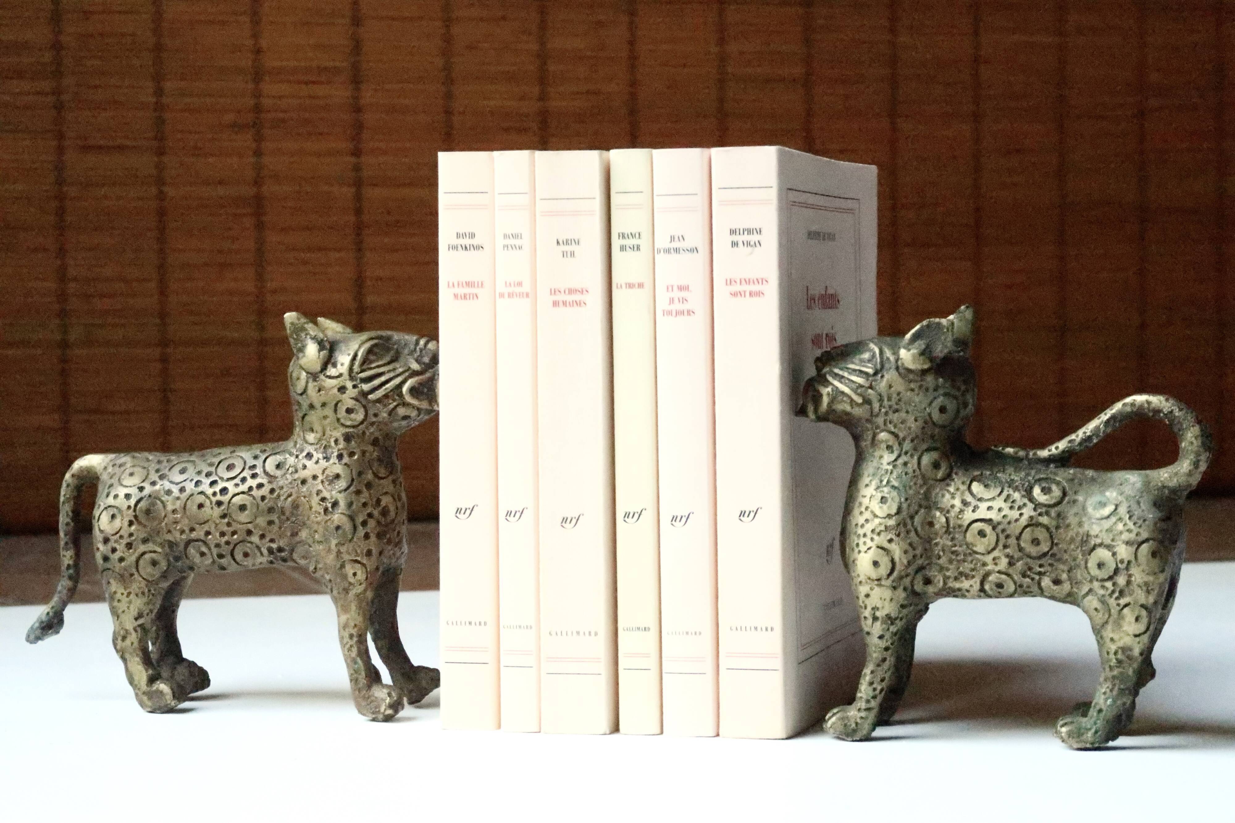 Book greenhouse, bronze leopards, 70s
