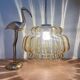 XXL vintage amber glass globe pendant light