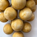 Yellow grape bunch wall lamp in vintage painted metal from 1992.