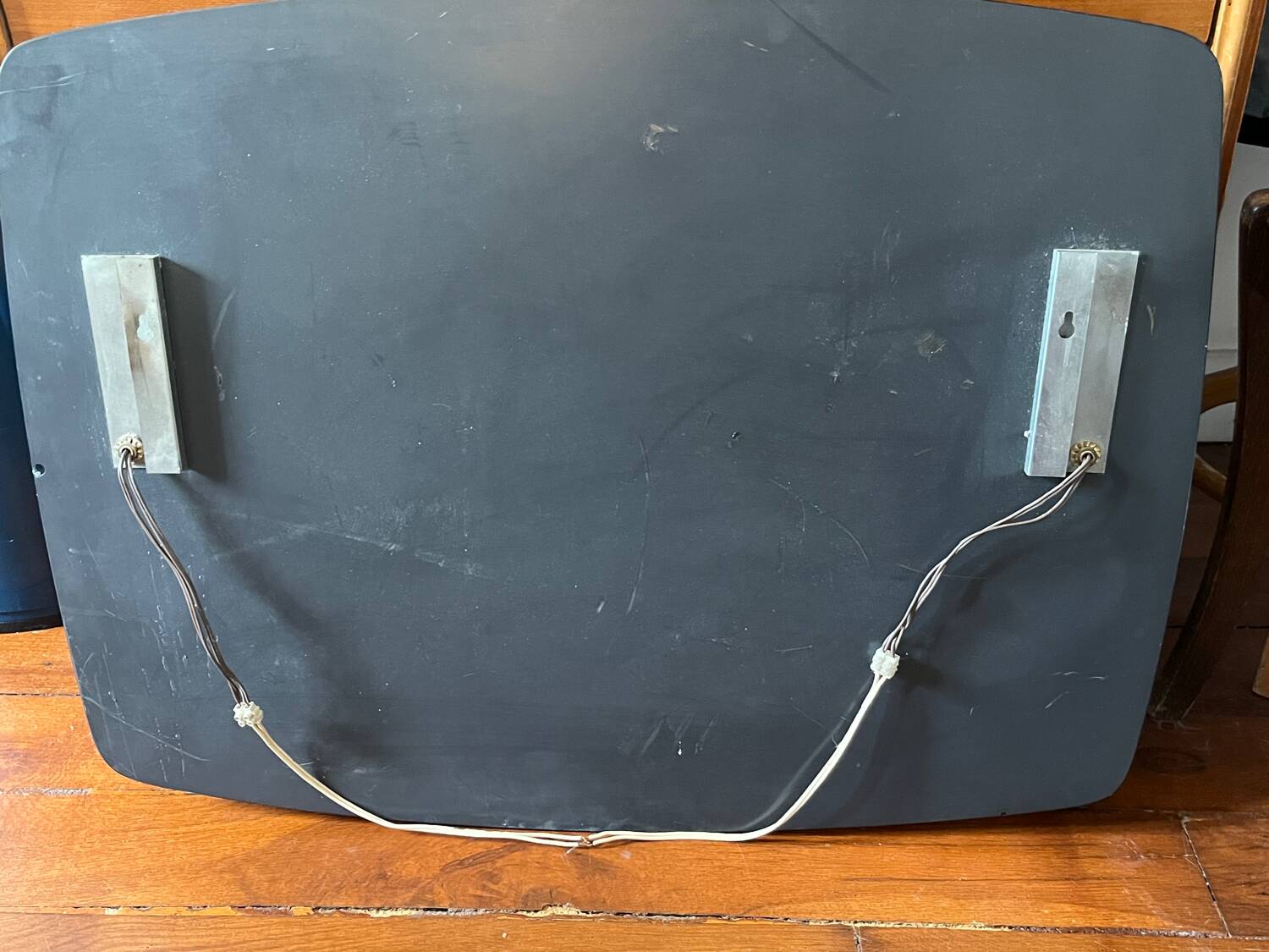 Vintage blue mirror – Space Age / Veca / Fontana Arte style