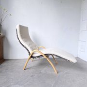 Ikea vintage Kim Samson curved beech wood deck chair