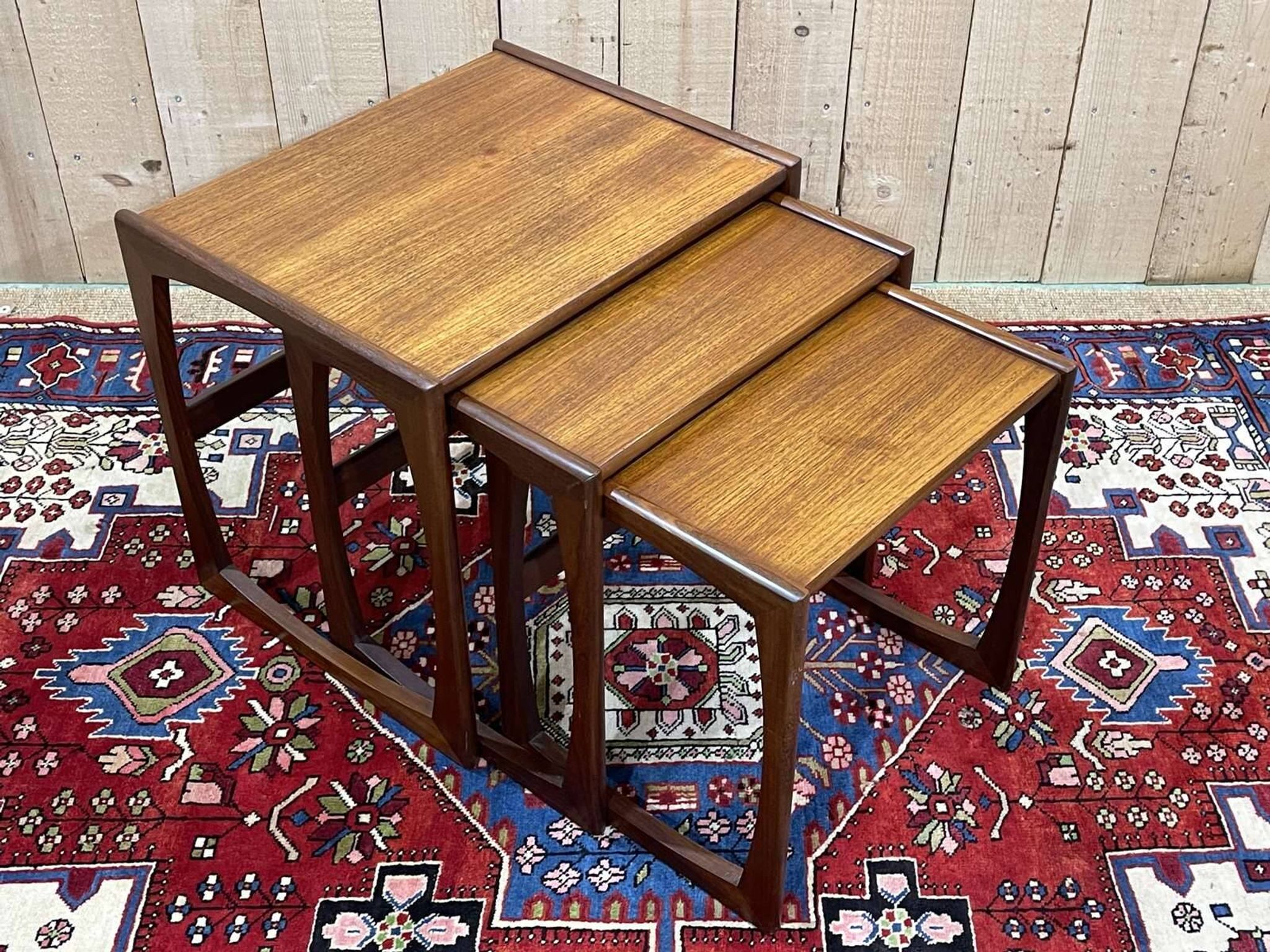 Set of 3 teak nesting tables from the GPlan brand from the 1970s - Series D