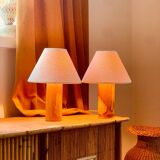 Pair of bamboo lamps