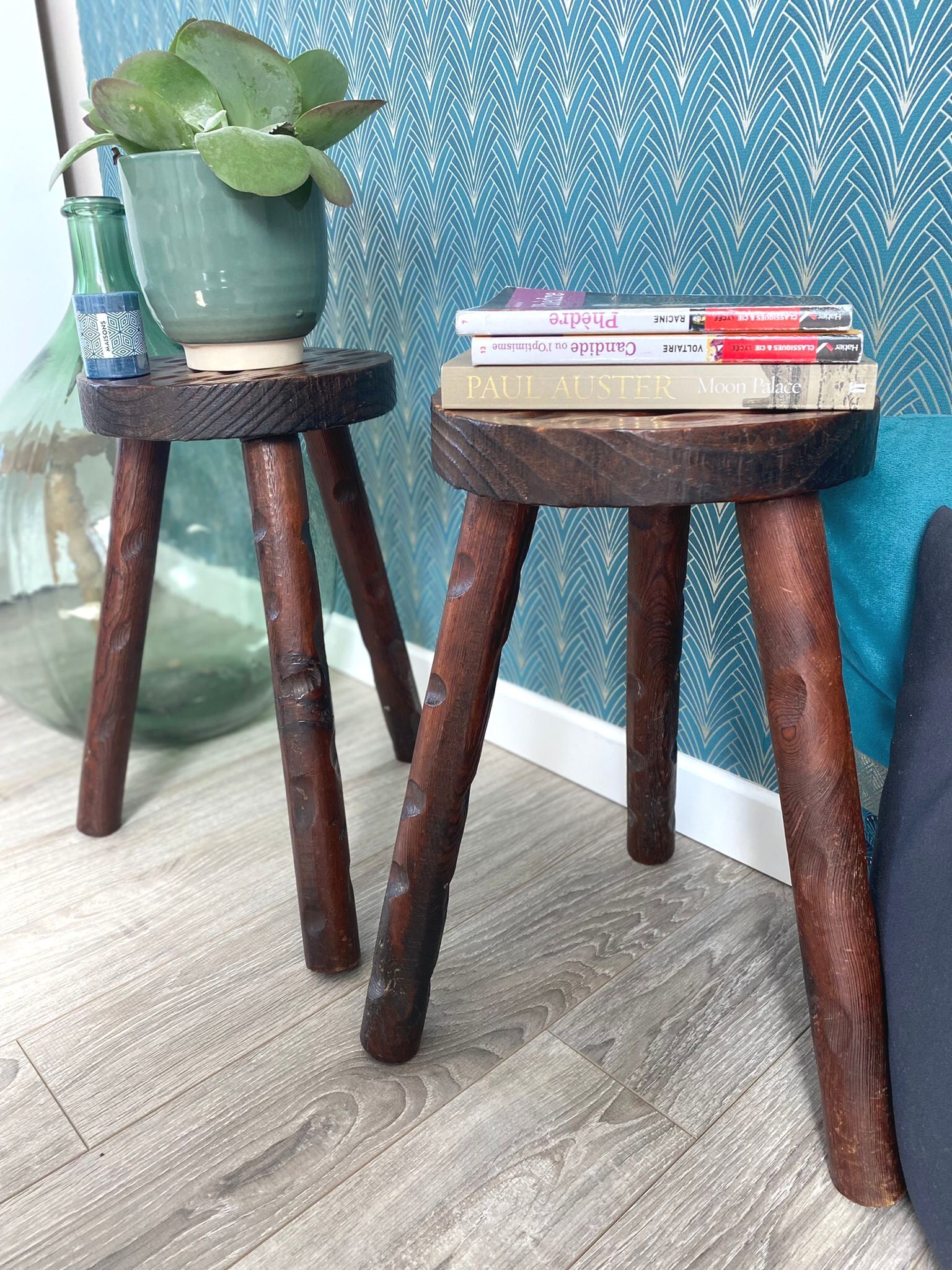 Pair of tripod stools