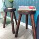 Paire de tabourets tripodes