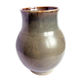 Green and bluish grey sandstone vase of Marty pottery in Auvergne