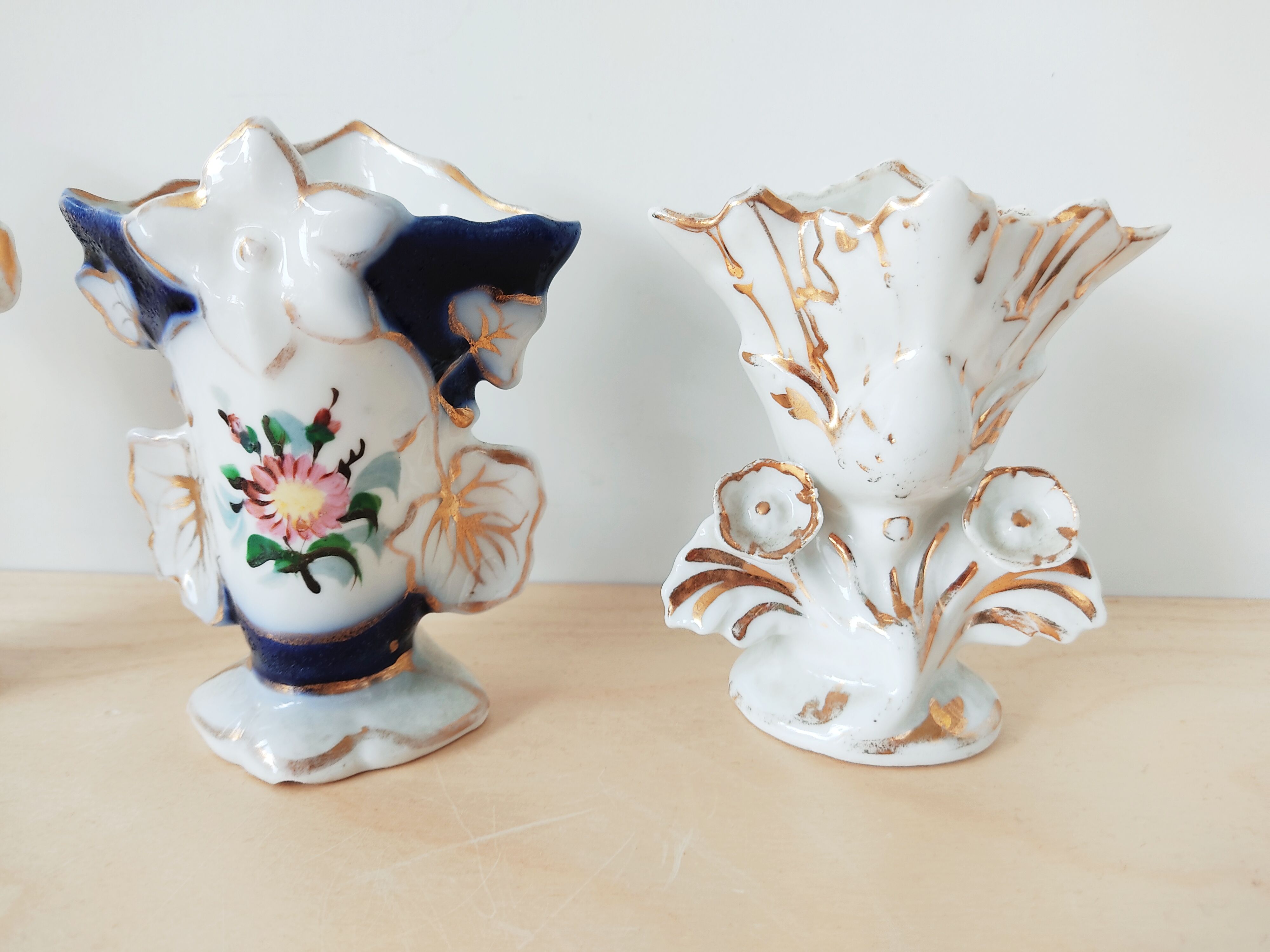 Ensemble de 3 vases cornets, vases de marié