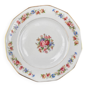 set of 6 Vintage Dessert Plates S.I.P France with Floral Decoration