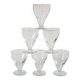 Set of 6 blown glass wine glasses from the early 20th century
