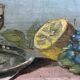 HSP painting Still life with oysters and lemon signed (to be deciphered) early X